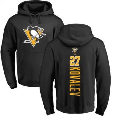 Black Men's Alex Kovalev Pittsburgh Penguins Branded Backer Pullover Hoodie