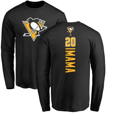 Black Men's Bokondji Imama Pittsburgh Penguins Backer Long Sleeve T-Shirt -