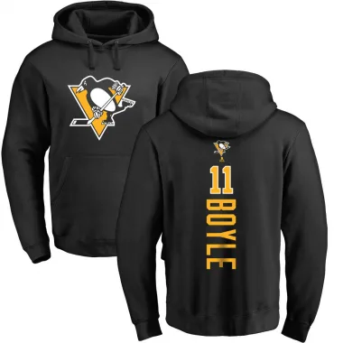 Black Men's Brian Boyle Pittsburgh Penguins Branded Backer Pullover Hoodie