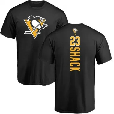 Black Men's Eddie Shack Pittsburgh Penguins Backer T-Shirt -