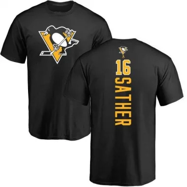 Black Men's Glen Sather Pittsburgh Penguins Backer T-Shirt -