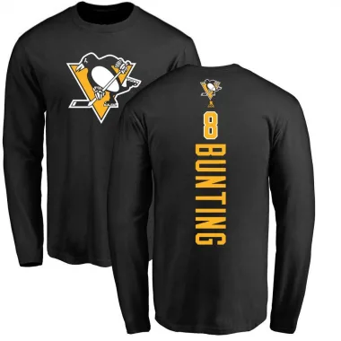 Black Men's Michael Bunting Pittsburgh Penguins Backer Long Sleeve T-Shirt -