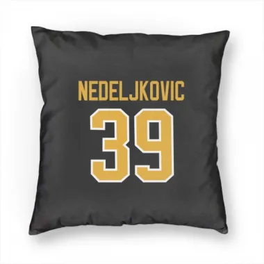 Black Pittsburgh Penguins Alex Nedeljkovic   Pillow Cover (18 X 18)