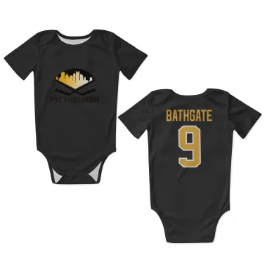 Black Pittsburgh Penguins Andy Bathgate   Newborn & Infant Bodysuit