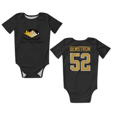 Black Pittsburgh Penguins Emil Bemstrom   Newborn & Infant Bodysuit