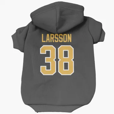 Black Pittsburgh Penguins Filip Larsson   Dog & Cat Pet Hoodie