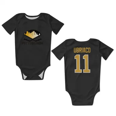 Black Pittsburgh Penguins Gene Ubriaco   Newborn & Infant Bodysuit