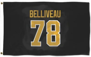 Black Pittsburgh Penguins Isaac Belliveau   Flag (3 X 5)