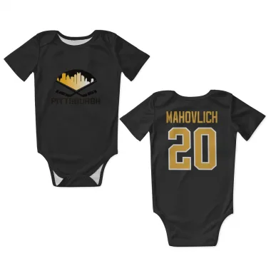 Black Pittsburgh Penguins Peter Mahovlich   Newborn & Infant Bodysuit