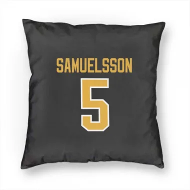 Black Pittsburgh Penguins Ulf Samuelsson   Pillow Cover (18 X 18)