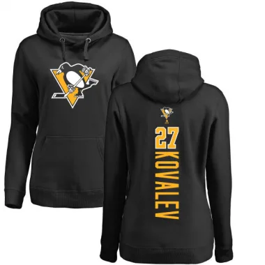 Black Women's Alex Kovalev Pittsburgh Penguins Branded Backer Pullover Hoodie