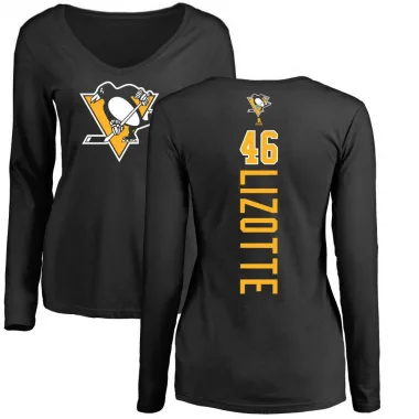 Black Women's Blake Lizotte Pittsburgh Penguins Backer Long Sleeve T-Shirt -