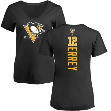 Black Women's Bob Errey Pittsburgh Penguins Backer T-Shirt -