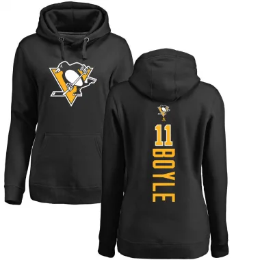 Black Women's Brian Boyle Pittsburgh Penguins Branded Backer Pullover Hoodie