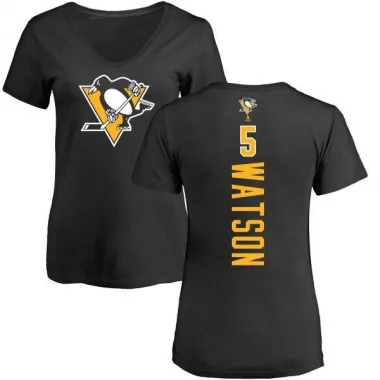 Black Women's Bryan Watson Pittsburgh Penguins Backer T-Shirt -