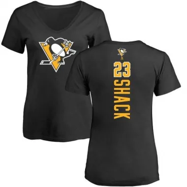 Black Women's Eddie Shack Pittsburgh Penguins Backer T-Shirt -