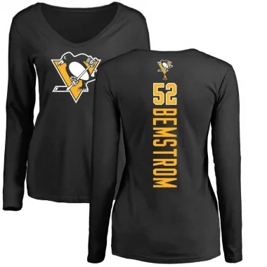 Black Women's Emil Bemstrom Pittsburgh Penguins Backer Long Sleeve T-Shirt -