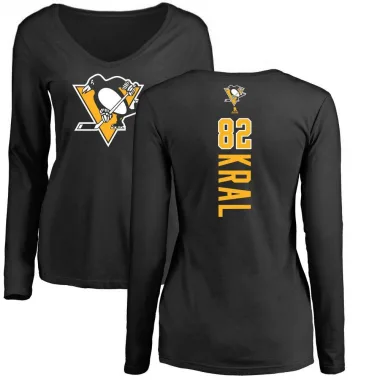 Black Women's Filip Kral Pittsburgh Penguins Backer Long Sleeve T-Shirt -