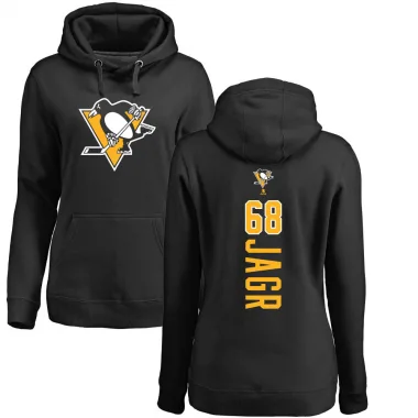 Black Women's Jaromir Jagr Pittsburgh Penguins Branded Backer Pullover Hoodie