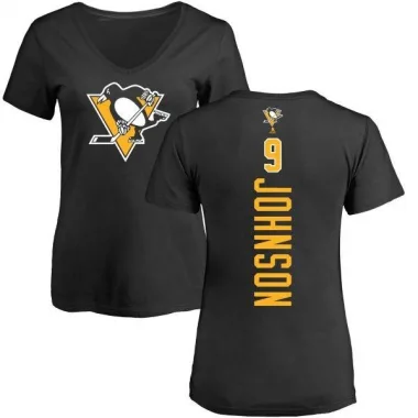 Black Women's Mark Johnson Pittsburgh Penguins Backer T-Shirt -