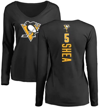 Black Women's Ryan Shea Pittsburgh Penguins Backer Long Sleeve T-Shirt -