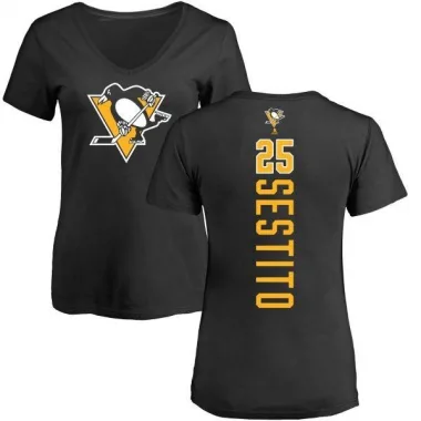 Black Women's Tom Sestito Pittsburgh Penguins Backer T-Shirt -