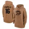 Brown Women's Jay Caufield Pittsburgh Penguins 2023 Salute to Service Pullover Hoodie