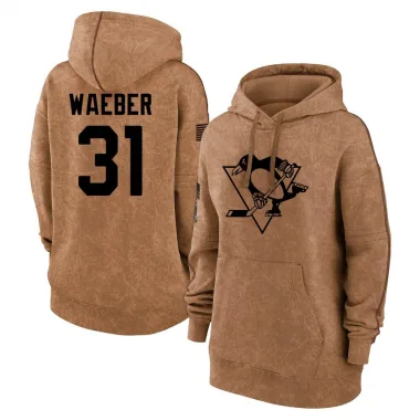 Brown Women's Ludovic Waeber Pittsburgh Penguins 2023 Salute to Service Pullover Hoodie