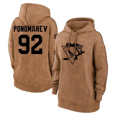 Brown Women's Vasily Ponomarev Pittsburgh Penguins 2023 Salute to Service Pullover Hoodie