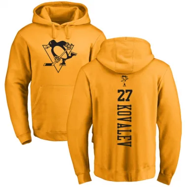 Gold Men's Alex Kovalev Pittsburgh Penguins Branded One Color Backer Pullover Hoodie