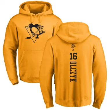 Gold Men's Ed Olczyk Pittsburgh Penguins Branded One Color Backer Pullover Hoodie