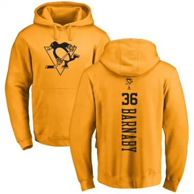 Gold Men's Matthew Barnaby Pittsburgh Penguins Branded One Color Backer Pullover Hoodie