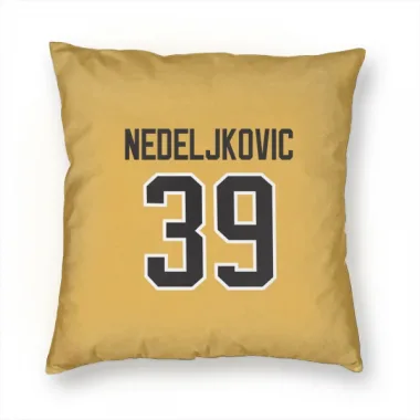 Gold Pittsburgh Penguins Alex Nedeljkovic   Pillow Cover (18 X 18)