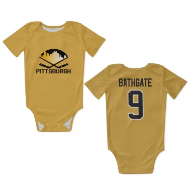 Gold Pittsburgh Penguins Andy Bathgate   Newborn & Infant Bodysuit