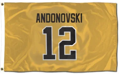 Gold Pittsburgh Penguins Corey Andonovski   Flag (3 X 5)