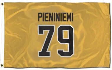 Gold Pittsburgh Penguins Emil Pieniniemi   Flag (3 X 5)