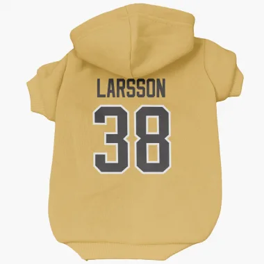 Gold Pittsburgh Penguins Filip Larsson   Dog & Cat Pet Hoodie