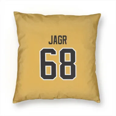 Gold Pittsburgh Penguins Jaromir Jagr   Pillow Cover (18 X 18)