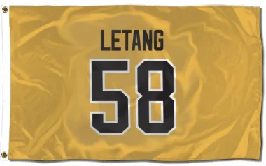 Gold Pittsburgh Penguins Kris Letang   Flag (3 X 5)