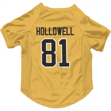 Gold Pittsburgh Penguins Mac Hollowell   Dog & Cat Pet Jersey