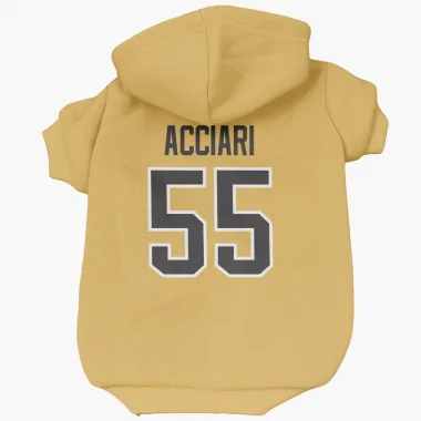 Gold Pittsburgh Penguins Noel Acciari   Dog & Cat Pet Hoodie