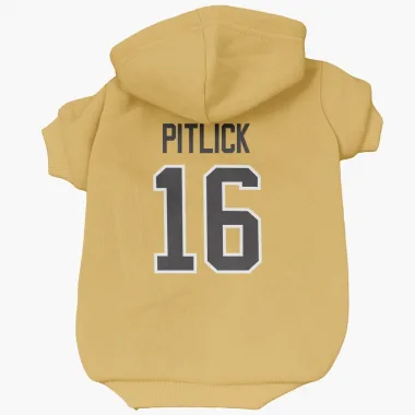 Gold Pittsburgh Penguins Rem Pitlick   Dog & Cat Pet Hoodie