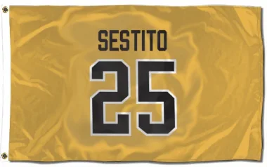 Gold Pittsburgh Penguins Tom Sestito   Flag (3 X 5)