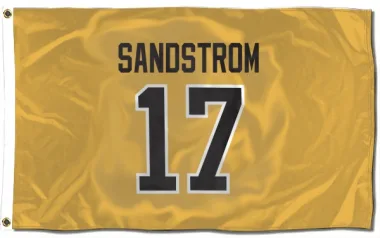 Gold Pittsburgh Penguins Tomas Sandstrom   Flag (3 X 5)