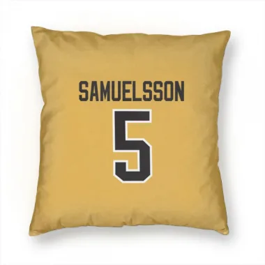 Gold Pittsburgh Penguins Ulf Samuelsson   Pillow Cover (18 X 18)