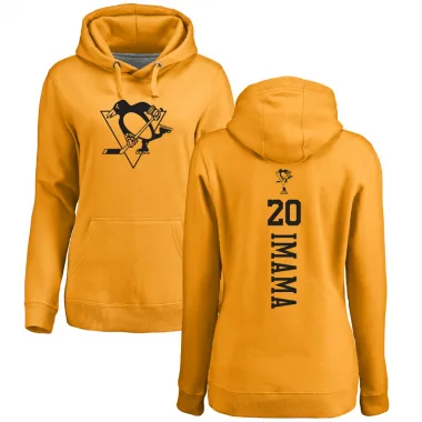 Gold Women's Bokondji Imama Pittsburgh Penguins Branded One Color Backer Pullover Hoodie