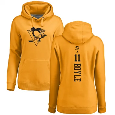 Gold Women's Brian Boyle Pittsburgh Penguins Branded One Color Backer Pullover Hoodie