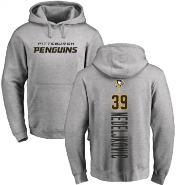 Men's Alex Nedeljkovic Pittsburgh Penguins Branded Ash Backer Pullover Hoodie