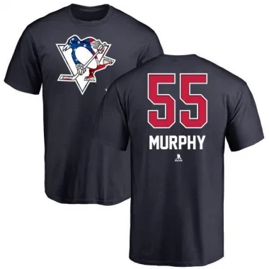 Navy Men's Larry Murphy Pittsburgh Penguins Name and Number Banner Wave T-Shirt -