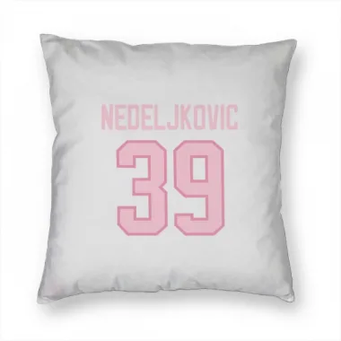 White Pink Pittsburgh Penguins Alex Nedeljkovic   Pillow Cover (18 X 18)